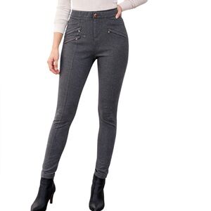 SUZY SHIER Gray Stretchy Skinny Mid Rise Pants